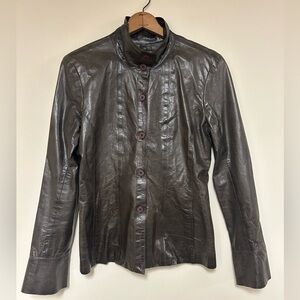 M0851 Women’s Leather Jacket Chocolate Brown Canadian Size M